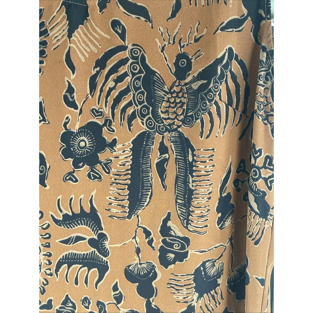 Limited America Vintage Midi Maxi Dress Floral Orange Gray Tan Size 4 - Picture 4 of 9